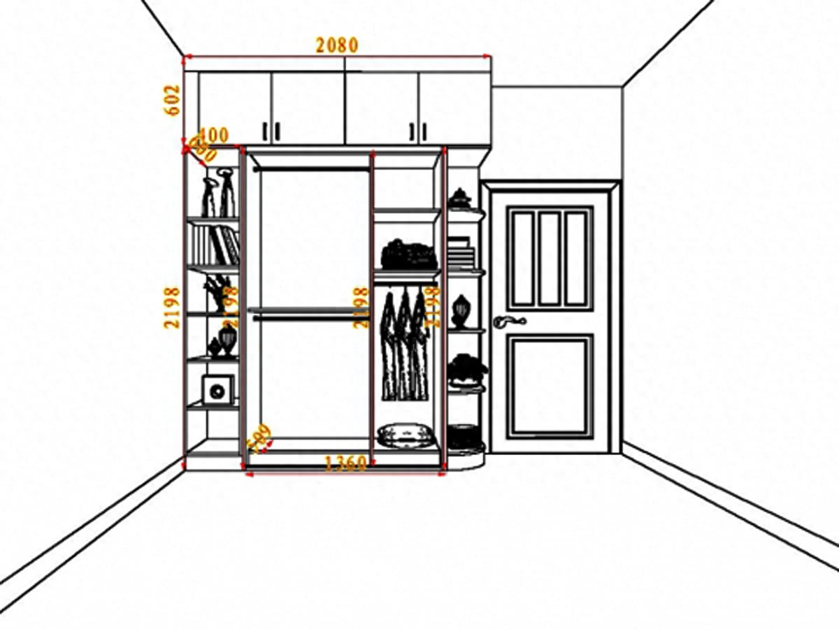 20组卧室衣柜内部格局尺寸设计，一定有适合你家的那一款