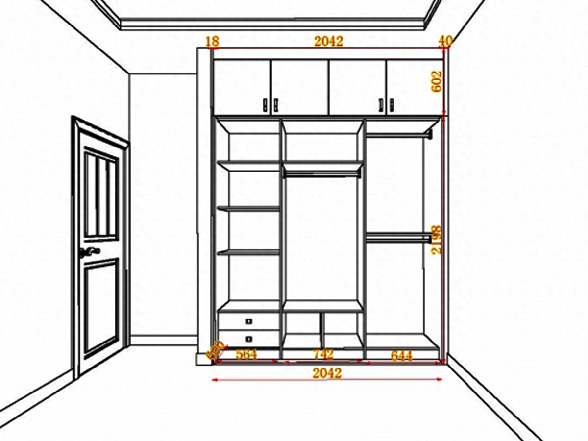 20组卧室衣柜内部格局尺寸设计，一定有适合你家的那一款