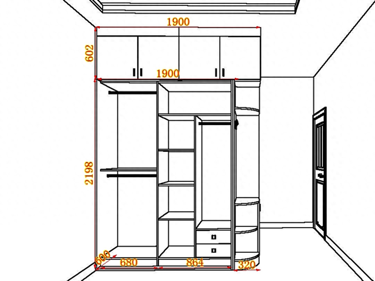 20组卧室衣柜内部格局尺寸设计，一定有适合你家的那一款