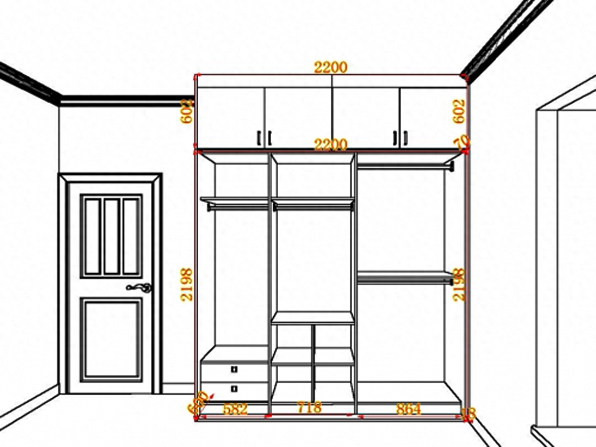 20组卧室衣柜内部格局尺寸设计，一定有适合你家的那一款