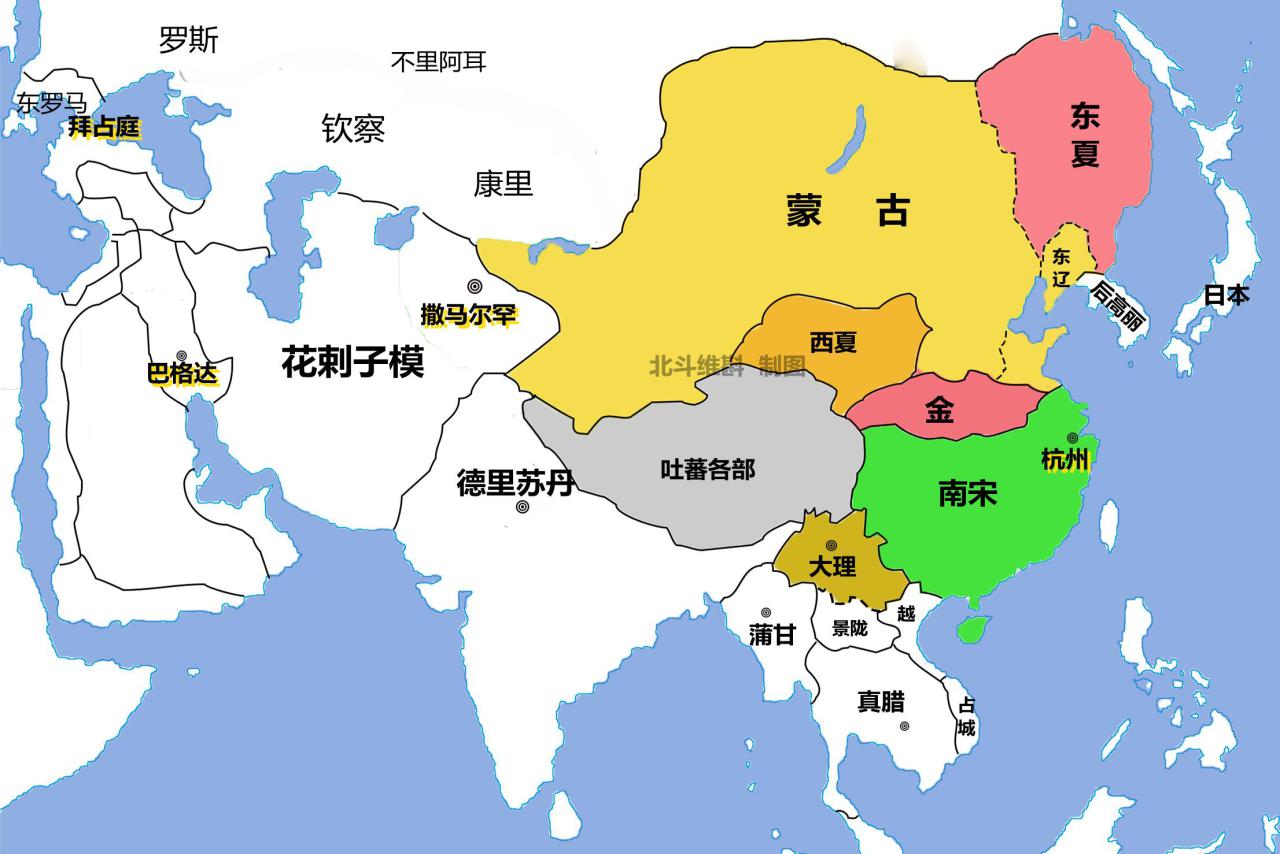 成吉思汗打的天下地图（蒙古帝国的扩张历程）-