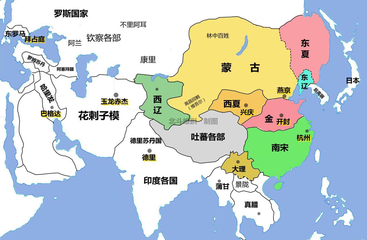 成吉思汗打的天下地图（蒙古帝国的扩张历程）-