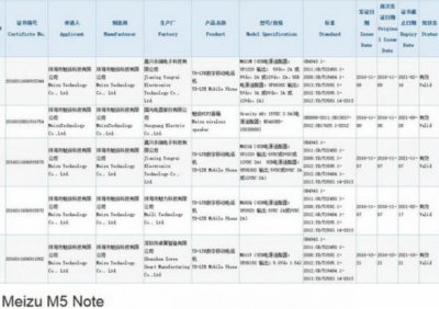 ​魅族新机M5 Note现身 或今年压轴发布