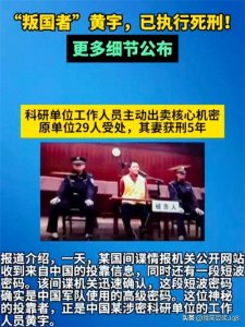 叛国罪犯黄宇被判死刑,细节揭晓!